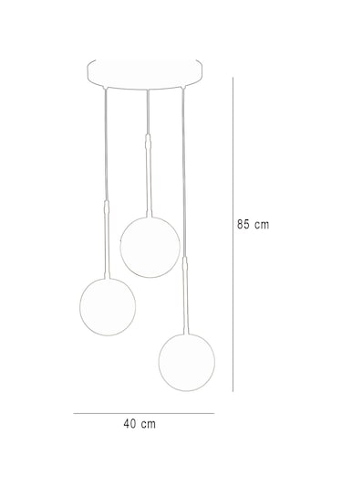 Nova 3 Lü Gold-siyah Metal Gövde Bal Rengi Camlı Tasarım Lüx ... Gold