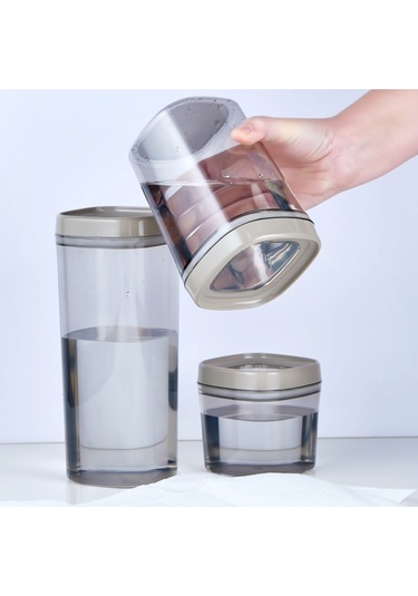 Ceronni Bonny Erzak Saklama Kabı 12li Set 1,8 Lt 1 Lt 600 Ml Bej Bej