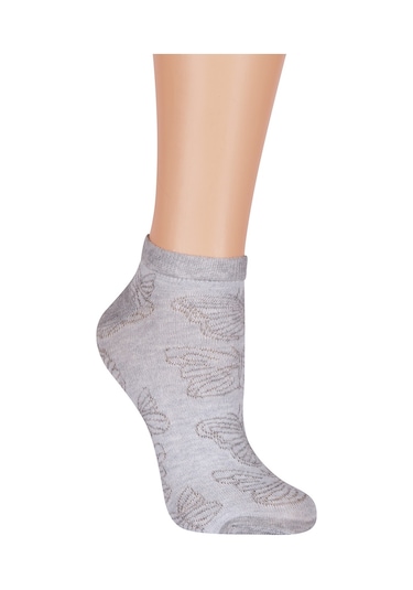 Suwen Butterfly Patik Çorap Sc1153050 Gri