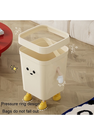 Sones Sevimli Kare Çöp Kutusu Ev Oturma Odası Banyo Çöp Kutusu, Stil: 7l Ayaklı Beyaz Diğer