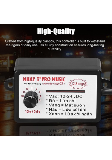 Dianziye 12-24v Araba Klakson Kontrolcüsü, 12 Farklı Ses Efekti Seçeneği, Ses Düzeyi Ayarlama Ve Işıklı Fonksiyon, Kaliteli Plastik Yapı