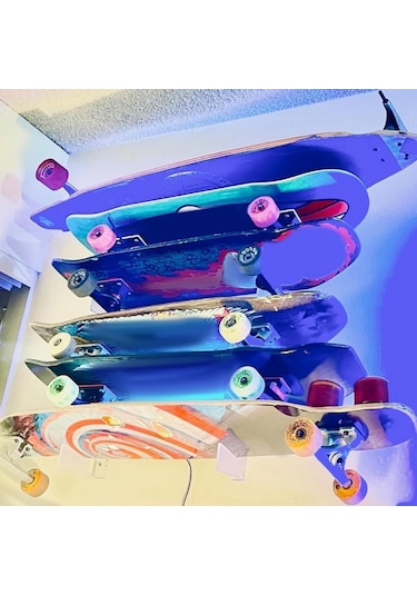 Dolıty Kaykaycılar Için Kaykay Duvara Montaj Vitrin Siyah Siyah