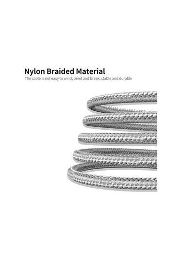 Besthome1 2m Uzunluklu 2.4a Hızlı Şarjlı Mikro Usb Manyetik Kablosu - Toz Bloke Edici, Gümüş Renk, Nilon Örgü