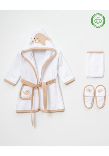 Balinalı Bornoz Takımı 1-2 Yaş Bej
