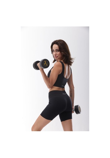 Seamless Siyah Toparlayıcı Sporcu Bra Siyah