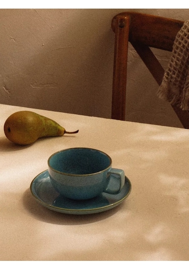 Sl Home Çay Ve Kahve İçin Hediye Porselen Tabaklı 300 Ml Kupa 200483520 Kahverengi