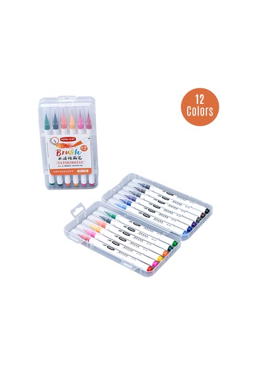 Mufunye 12 Canlı Renkli Su Bazlı Fırça Kalem Seti - Ergonomik Tutuş, Yumuşak Uç, Sanat Ve Çizim İçin Mükemmel Diğer