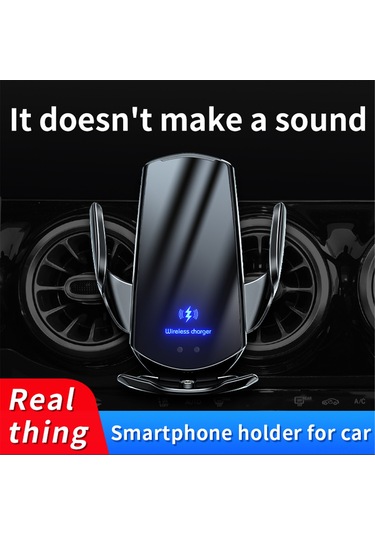 Neevoyu Araç İçin 15w Kablosuz Şarj Telefon Tutucu, Akıllı Sensörlü Otomatik Açma-kapama, 360 Derece Döner, Siyah Siyah