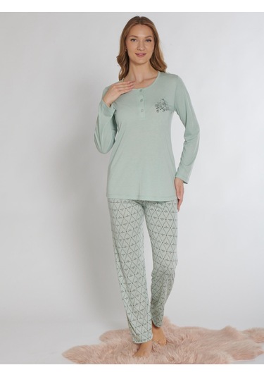 Uzun Kol Pijama Takımı Alperi 790-81 Mint