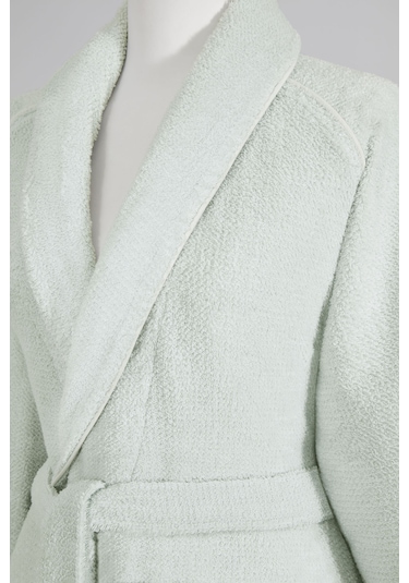 Sadem Organik Pine Şal Yaka Bornoz Açık Mint