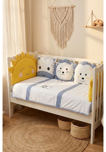Park Yatak Bebek Uyku Seti Animals 70x110 Mavi