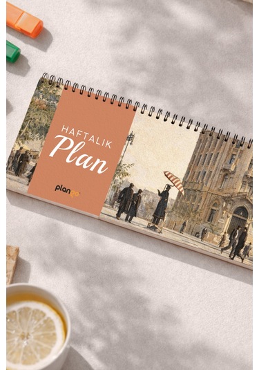 Tarihsiz Spiralli Haftalık Masaüstü Planlayıcı - Ankara - 10x30 Cm Plango Turkuaz