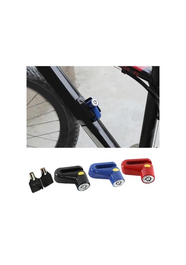 Kırmızı Ağır Hizmet Motosiklet Dağ Bisikleti E-bisiklet Disk Fren Güvenlik Anti-hırsızlık Kilidi