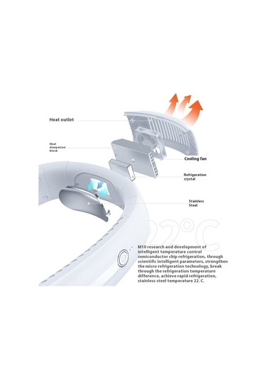 Chaos Bask Yeni Yarı Iletken Soğutma Kanatsız Boyun Fanı Soğutma Buz Açık Taşınabilir Asılı Boyun Klima 7415 Boyun Yok 2 Kollu 500 Adetten Az