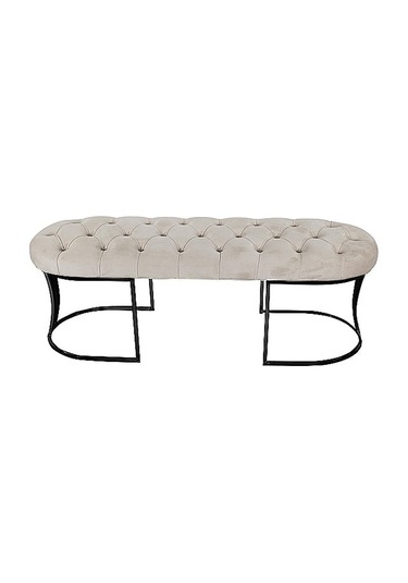 Viego Siyah Bench Puf KREM