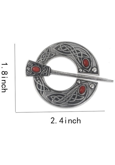 Suntek El Işi Yarım Daire İskandinav Ortaçağ Viking Pimi Broş Antik Gümüş Çok Renkli
