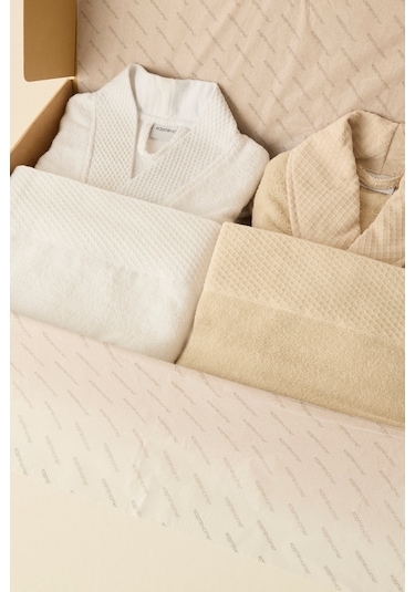 Kaşmir Home Pery 6 Parça Aile Banyo Seti Offwhite-bej Bej