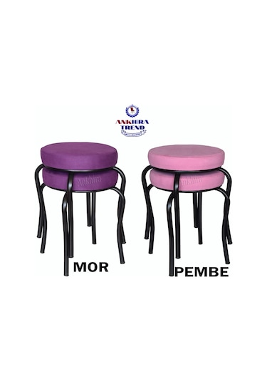 Tabure (Siyah Ayaklı) (2 Adet) - Mutfak Balkon Tabur...