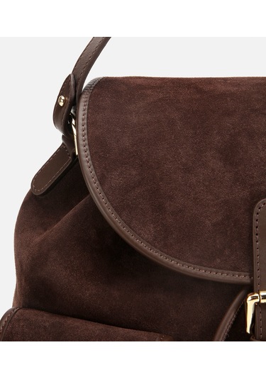 Hotiç Kadın Süet Deri Kahverengi Cepli Tokalı Sırt Çantası 03cah316410a480 03cah316410a480 Kahverengi