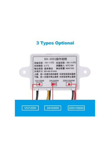 Lemestar "su Geçirmez Sensörlü Akıllı Dijital Termostat - Isıtma/soğutma Kontrol Cihazı -50 C 110 C "