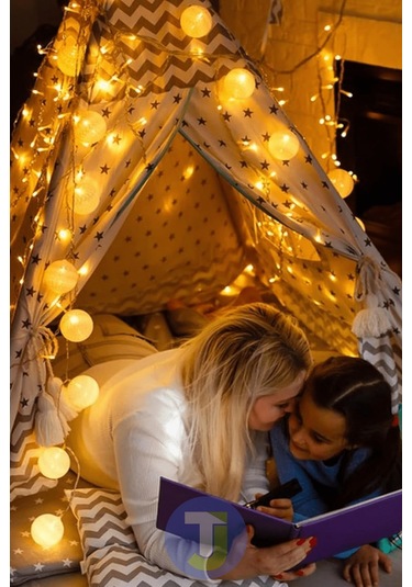 Technojet 10 Led Pilli Dekoratif Top Işık 2mt, 4 Cm Top Çap 2 Metre