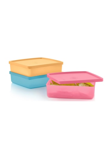 Tupperware Eco+ Kare 3'lü Tasıma Kabı Seti