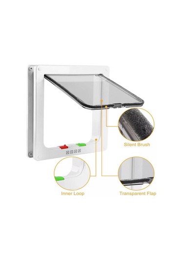 Suntek Kedi Kapısı 4 Yönlü Kilitli Evcil Hayvan Pencere Duvar