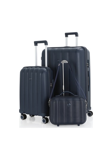 Mçs Polipropilen 3lü Valiz Seti Büyük & Kabin & Makyaj V305 S21yy1000082-set 00008 Lacivert