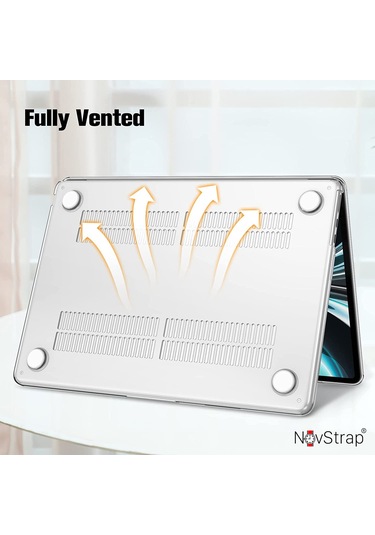 Novstrap  Macbook Air M3 Çip 13.6 İnç A3113 İle Uyumlu Parlak Kılıf + Siyah Klavye Kılıfı +film Karışık Çok Renkli