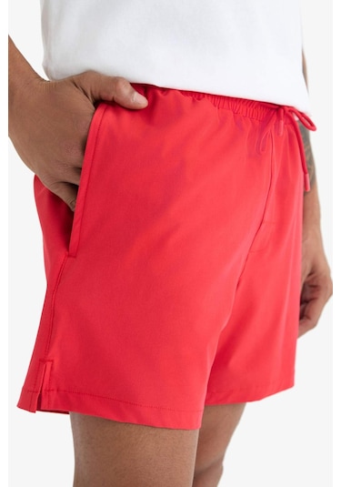 Defacto Defactofit Sporcu Baskılı Esnek Dokulu Kısa Boy Deniz Şortu B5952ax25hsrd286 Kırmızı