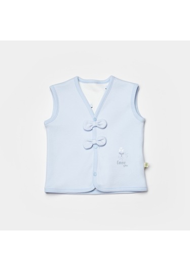 Biorganic Love Floral Bebek Yelek 61519 Mavi