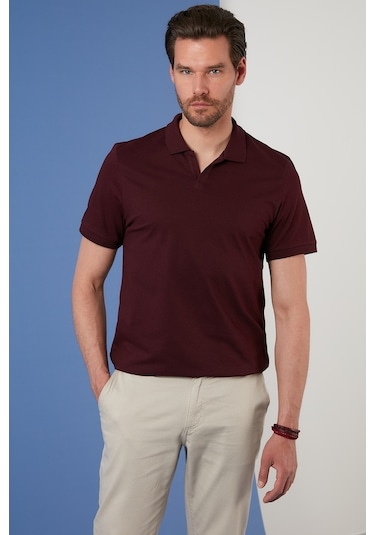 Buratti Regular Fit Pamuklu Erkek Polo Yaka T Shirt 5902141 Vişne