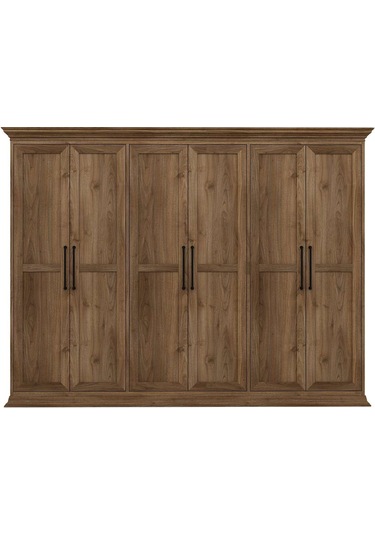 Retro 6 Kapaklı Dolap - Rahle Ceviz Ceviz