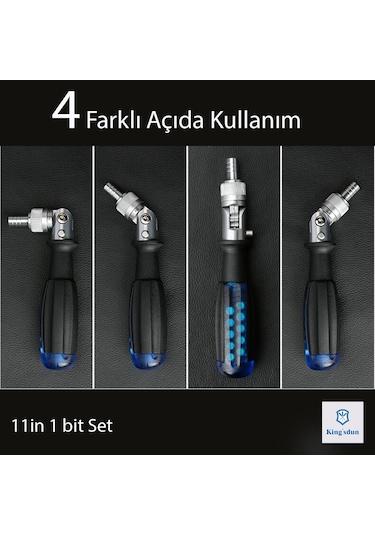 Kingsdun 10 U 1 Arada Circirli Çift Yönlü Tornavida Seti Ks-840047