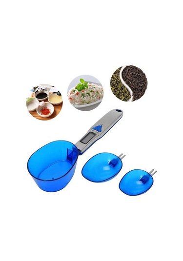 Dancemonkey Yüksek Hassasiyetli Lcd Ekran Dijital Ölçüm Kaşığı 500gr-0.1gr, Küçük Boyutlu Tasarım Gri - Mavi