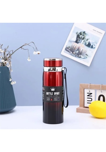 Liangmei 1l Yalıtımlı Su Şişesi Sıcak Ve Soğuk Su Şişesi Termos Bordo