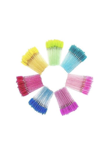 10'lu Paket Kirpik Fırçası, Kirpik Fırçası, Maskara Fırçası Turkuaz