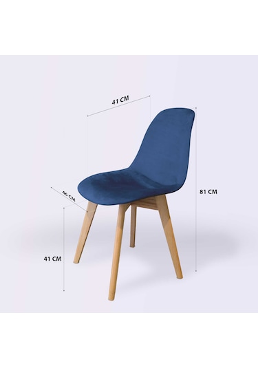 Woodesk Dallas Ağaç Ayaklı, Mavi Renk Sandalye Snd3024-mav