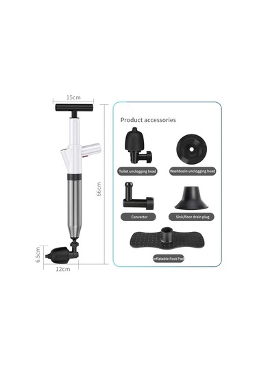 Sones Tuvalet Borusu Tarama Makinesi Tuvalet Kanalizasyon Zemin Drenajı Tıkalı Ev Yüksek Basınçlı Pnömatik Alet Siyah