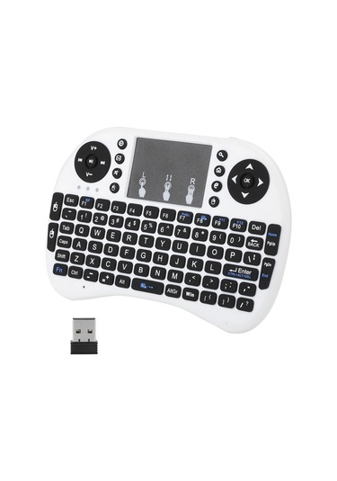 Mini Kablosuz Klavye Flymouse 2.4g Multimedya Dokunmatik Yüzeyli Dokunmatik Klavye Beyaz