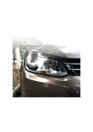Volkswagen Touran 2012 İçin 2 Adet Araba Ön Far Kaş Çıkartması, Karbon Fiber Deseni