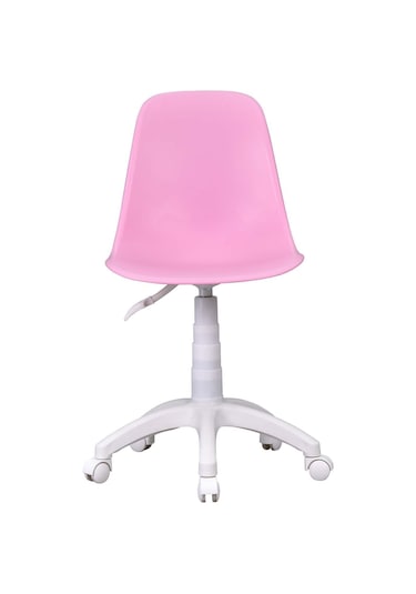 Vilinze Eames Çalışma Koltuğu Tekerlekli Ofis Sandalyesi Pembe
