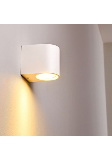 Tek Yönlü Iç - Dış Mekan Dekoratif Aplik 8 Renk Seçenekli Beyaz