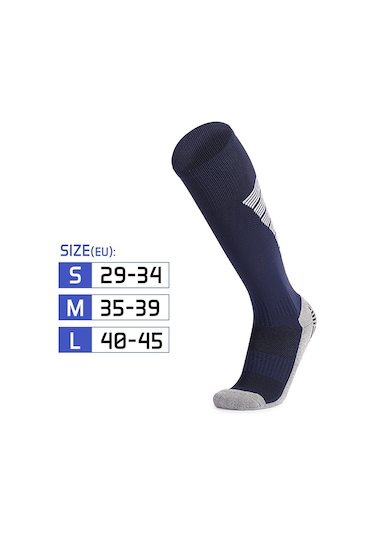 Folinda Beyaz Uzun Futbol Çorabı - Rahat Polyester, Nefes Alıcı, Ter Emici, Kaymaz Önleyici Taban S 29-34 Beyaz