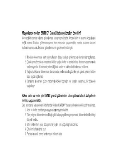 Entec 25 - 15 Yeşil Gübre 1 KG. Yavaş SalınıMLı Gübre. Akıllı Gü