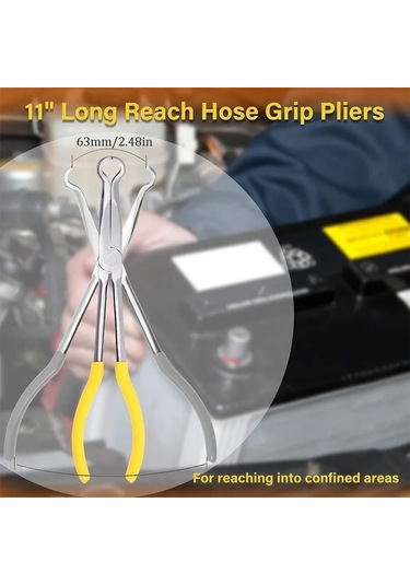 "11" Premium Uzun Erişimli Buji Pensesi - Güvenli Halka Burun