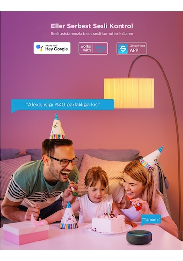 Govee Wifi + Bluetooth 800 Lümen Uygulama Kontrollü Akıllı Ayarlanabilir Modlu Led Ampul