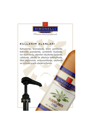 Simonelli Kahve Şurubu | Elderflower | 70 CL | + Pompa