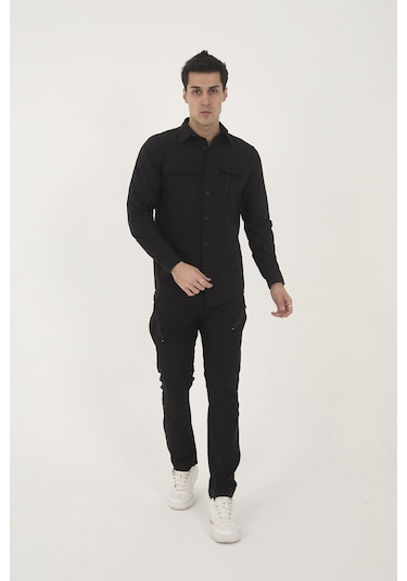 Camp Scoutland Camp376 Outdoor Tactical Rahat Ve Kullanışlı Su İticili Erkek Taktik Gömlek Siyah