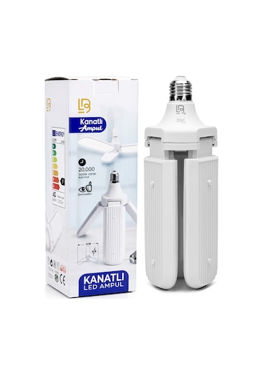 40w 3 Kanatlı Pervane Led Ampul 27 Led Tasarruflu E27 Ev Ampul 4000 Lümen Lamba Ld03 1 Ad
